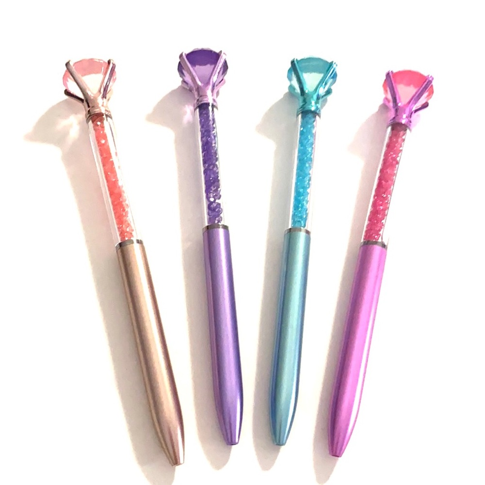 Faux Diamond Gemstone Pens Lot of 4